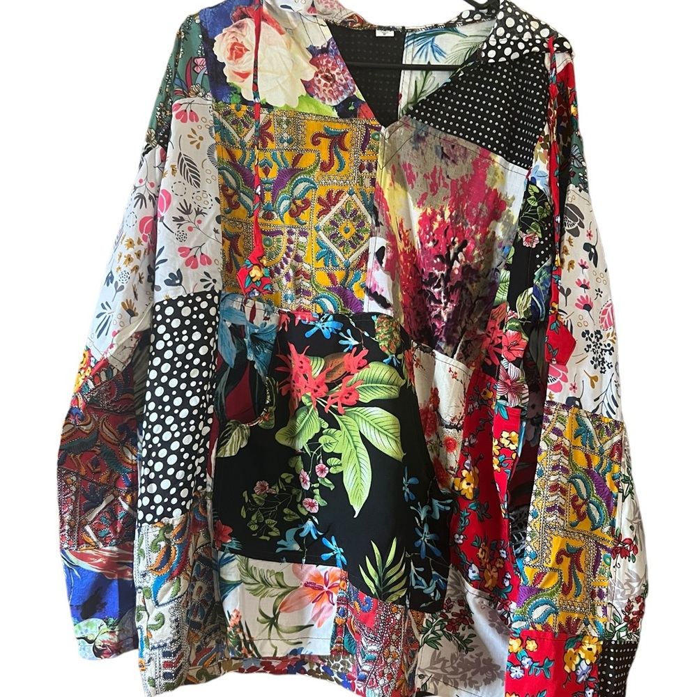 Colorful Patchwork Women's Top